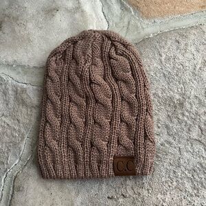 C.C Tan Cable Knit Beanie